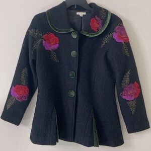 Carson Floral Embroidered Pleated Jacket